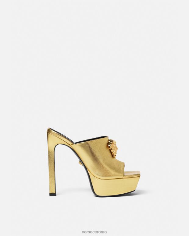 esso Versace donne sabot con plateau la medusa oro JT08Z466 scarpa
