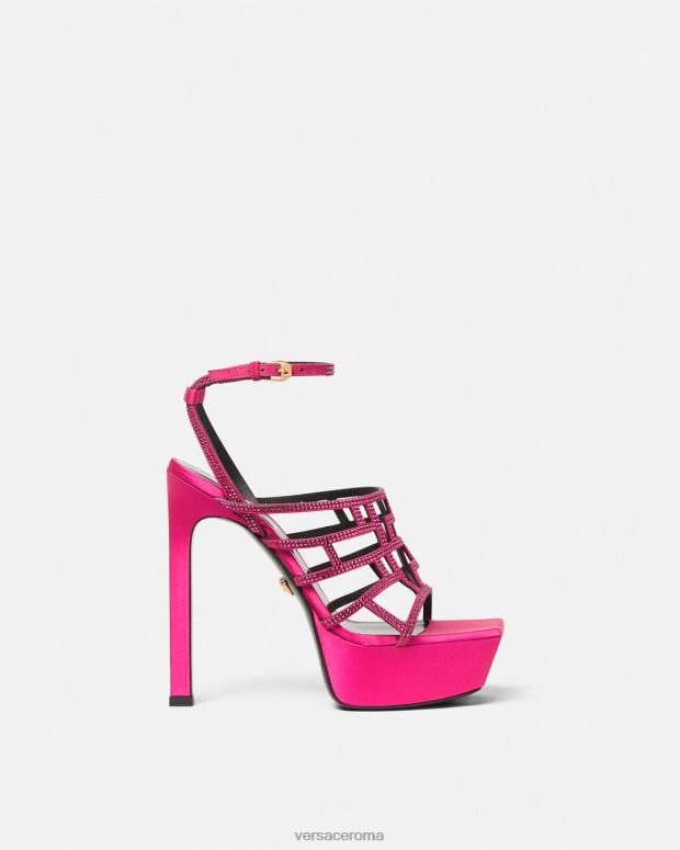 esso Versace donne sandali con cristalli greca labirinto rosa JT08Z468 scarpa
