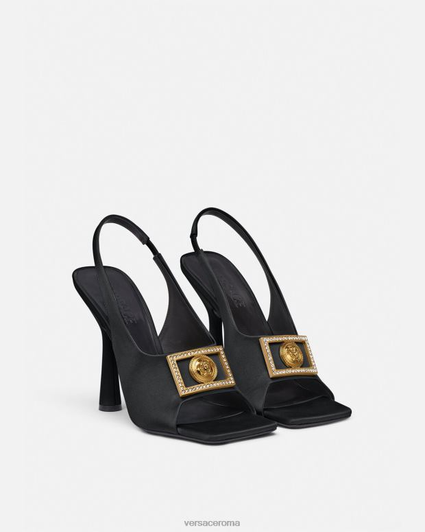 esso Versace donne sandali con cristalli medusa nero JT08Z465 scarpa