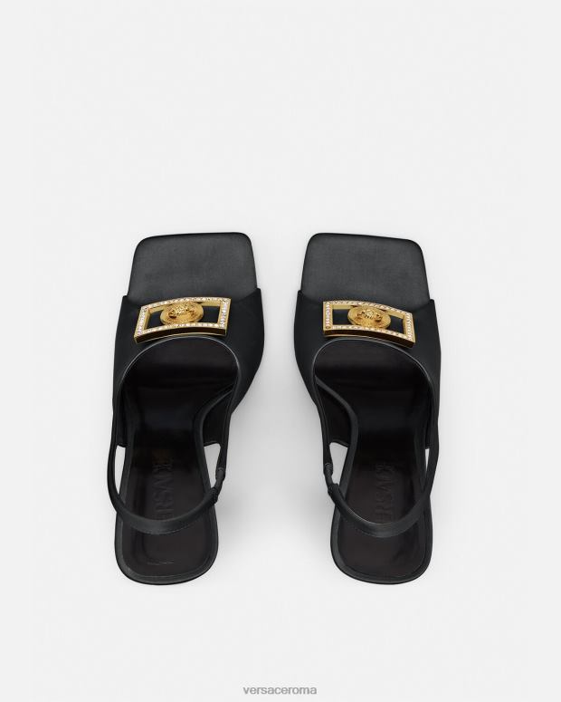 esso Versace donne sandali con cristalli medusa nero JT08Z465 scarpa
