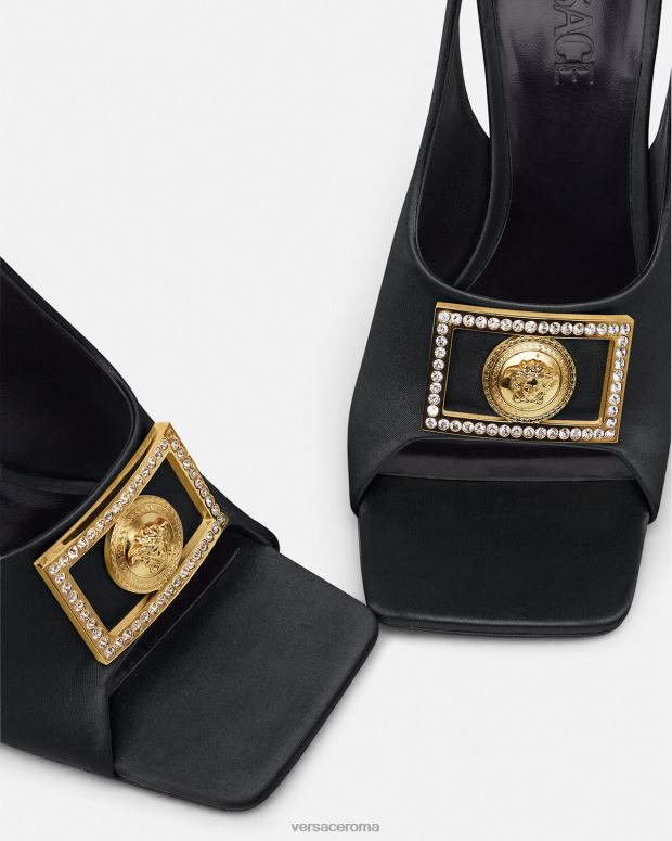 esso Versace donne sandali con cristalli medusa nero JT08Z465 scarpa
