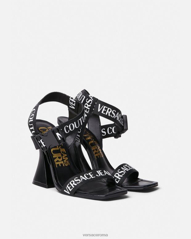 esso Versace donne sandali con logo Kirsten nero JT08Z2291 scarpa