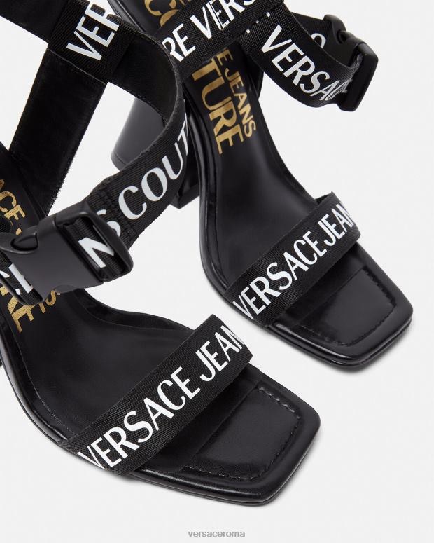 esso Versace donne sandali con logo Kirsten nero JT08Z2291 scarpa