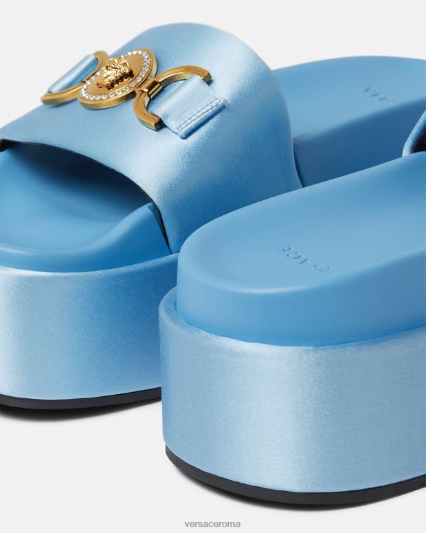 esso Versace donne sandali con plateau Medusa '95 azzurro JT08Z456 scarpa