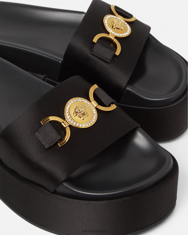 esso Versace donne sandali con plateau Medusa '95 nero JT08Z455 scarpa