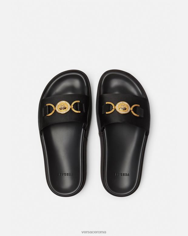 esso Versace donne sandali con plateau Medusa '95 nero JT08Z455 scarpa