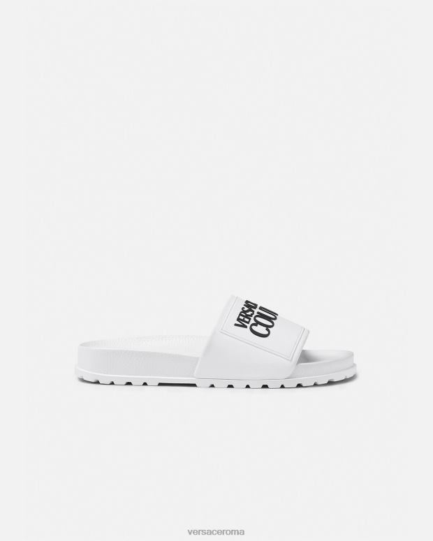 esso Versace donne scivoli in gomma con logo bianco JT08Z2289 scarpa
