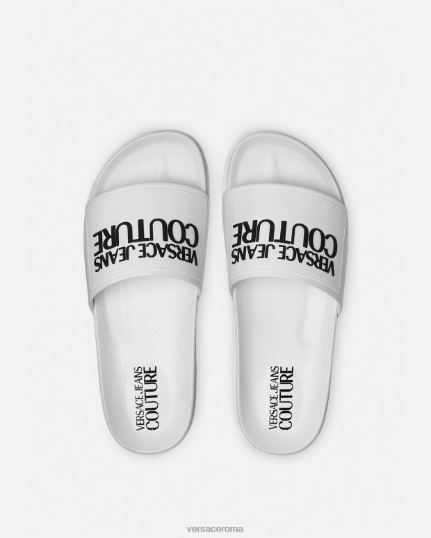 esso Versace donne scivoli in gomma con logo bianco JT08Z2289 scarpa