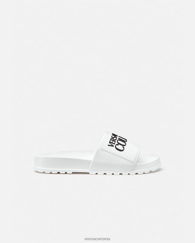esso Versace donne scivoli in gomma con logo bianco JT08Z2312 scarpa