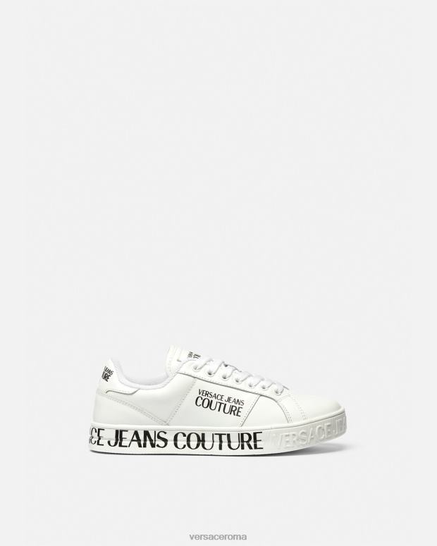 esso Versace donne scarpe da ginnastica con logo court 88 bianco JT08Z2277 scarpa