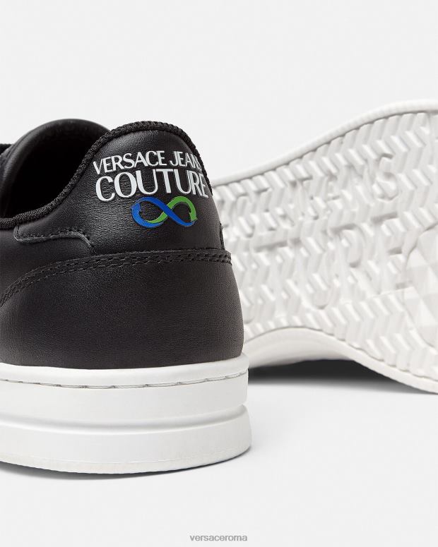 esso Versace donne scarpe da ginnastica corte 88 nero JT08Z2314 scarpa