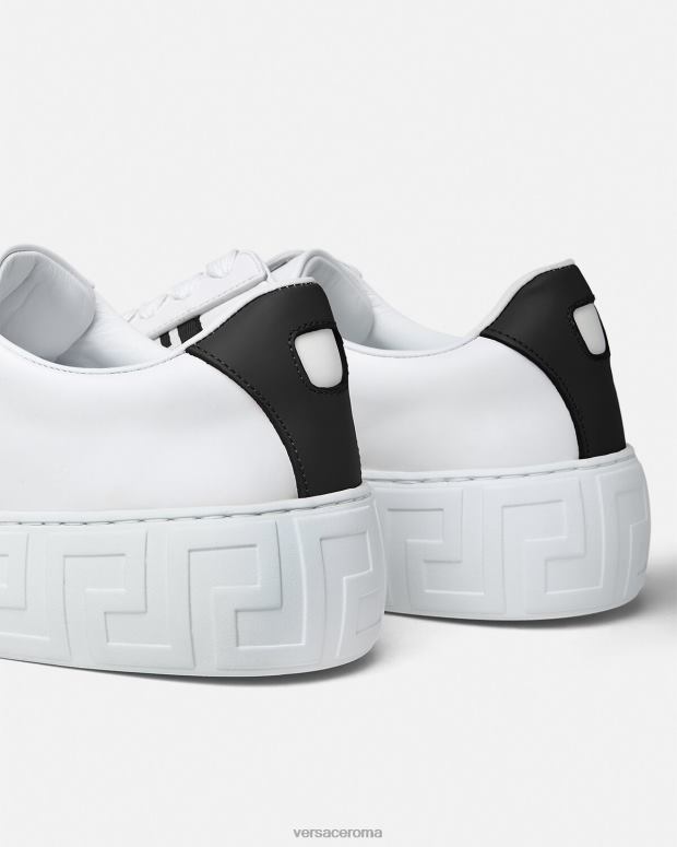 esso Versace donne scarpe da ginnastica greca nero bianco JT08Z502 scarpa