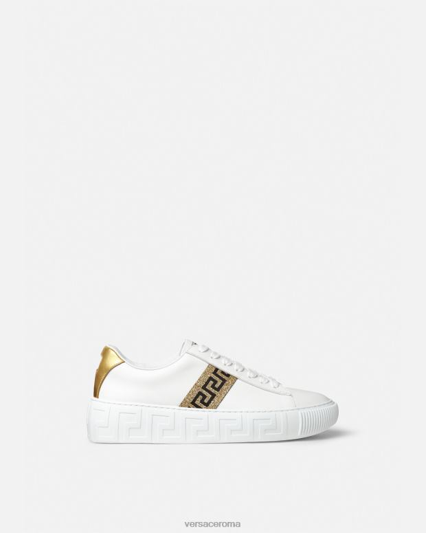 esso Versace donne scarpe da ginnastica greca oro bianco JT08Z501 scarpa
