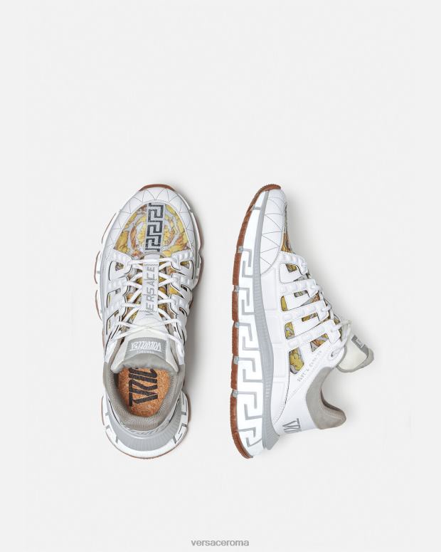 esso Versace donne scarpe da ginnastica trigreca bianco JT08Z508 scarpa