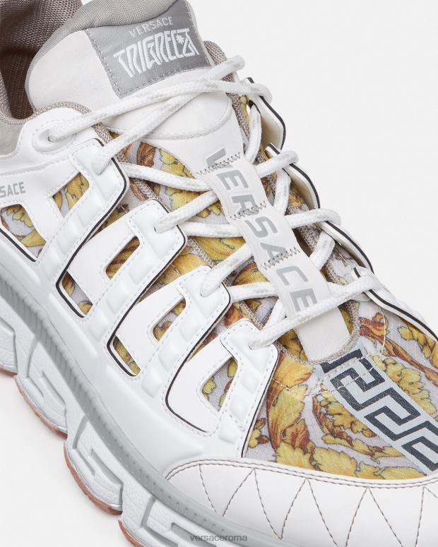 esso Versace donne scarpe da ginnastica trigreca bianco JT08Z508 scarpa