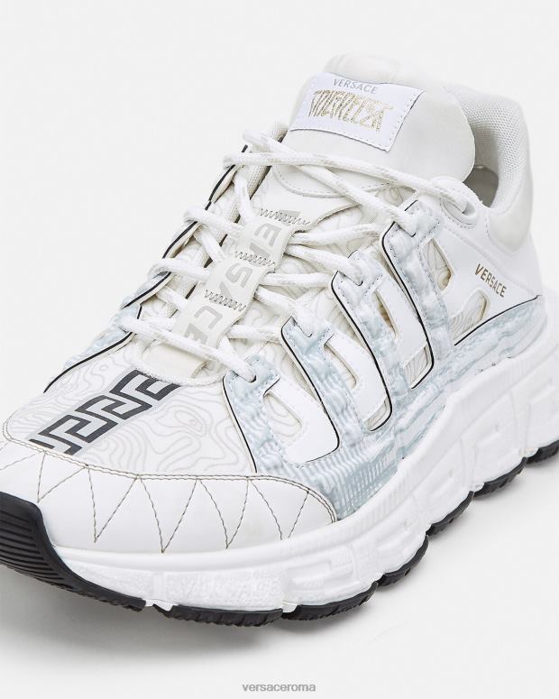 esso Versace donne scarpe da ginnastica trigreca bianco JT08Z509 scarpa