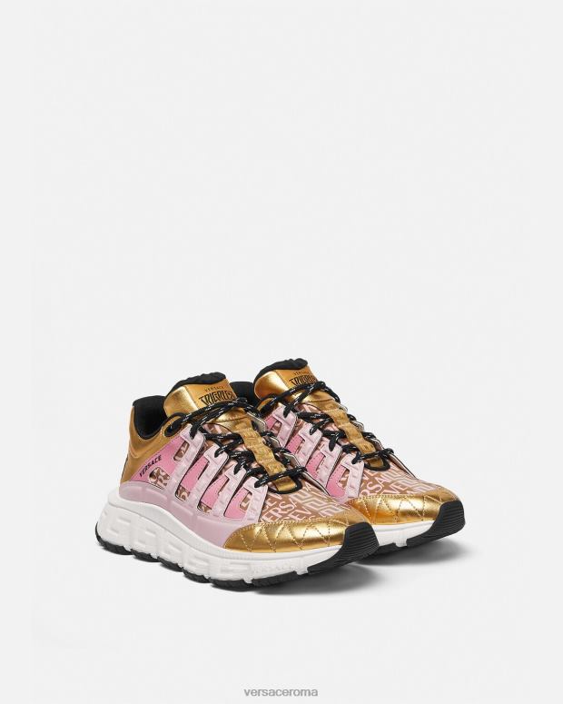 esso Versace donne scarpe da ginnastica trigreca rosa JT08Z500 scarpa