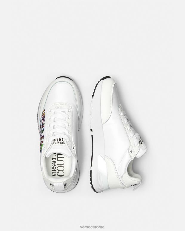 esso Versace donne sneakers con logo dinamico bianco JT08Z2281 scarpa