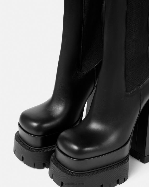 esso Versace donne stivali con plateau aevitas nero JT08Z479 scarpa