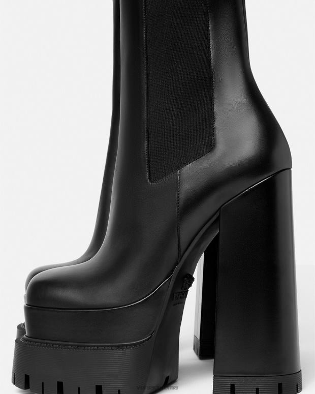 esso Versace donne stivali con plateau aevitas nero JT08Z479 scarpa