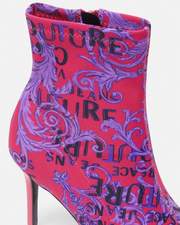 esso Versace donne stivali couture con logo scarlett fucsia e stampa JT08Z2305 scarpa