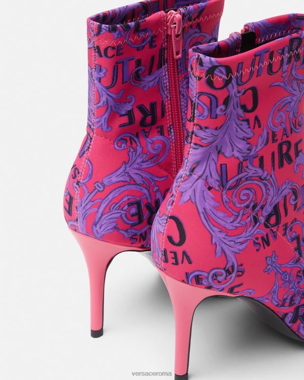 esso Versace donne stivali couture con logo scarlett fucsia e stampa JT08Z2305 scarpa
