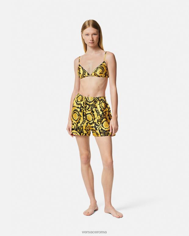 esso Versace donne pantaloncini da pigiama in seta con stampa barocca stampa JT08Z1030 biancheria intima e costumi da bagno