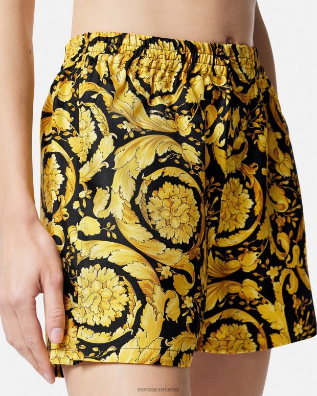 esso Versace donne pantaloncini da pigiama in seta con stampa barocca stampa JT08Z1030 biancheria intima e costumi da bagno