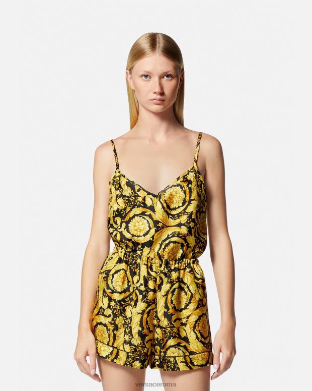 esso Versace donne pantaloncini da pigiama in seta con stampa barocca stampa JT08Z1031 biancheria intima e costumi da bagno