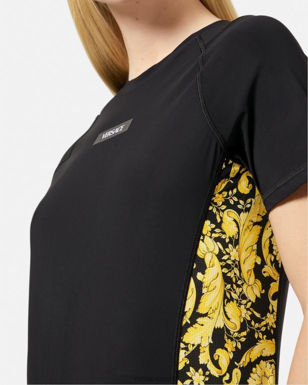 esso Versace donne Maglia da ginnastica barocca nero JT08Z242 vestiario