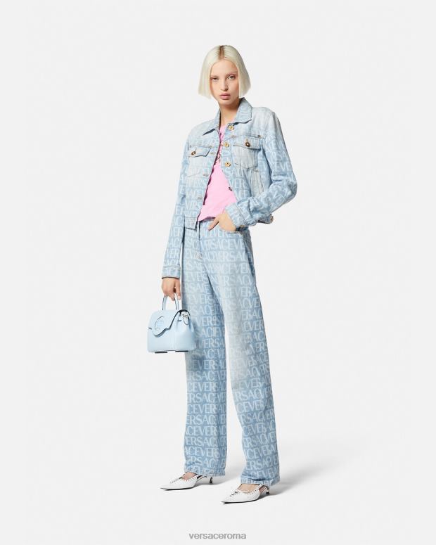 esso Versace donne giacca di jeans integrale blu JT08Z87 vestiario