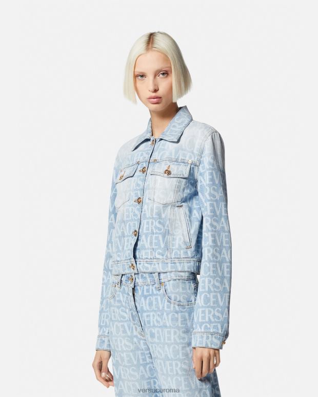 esso Versace donne giacca di jeans integrale blu JT08Z87 vestiario
