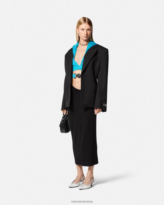 esso Versace donne gonna a tubino arrotolata nero JT08Z185 vestiario