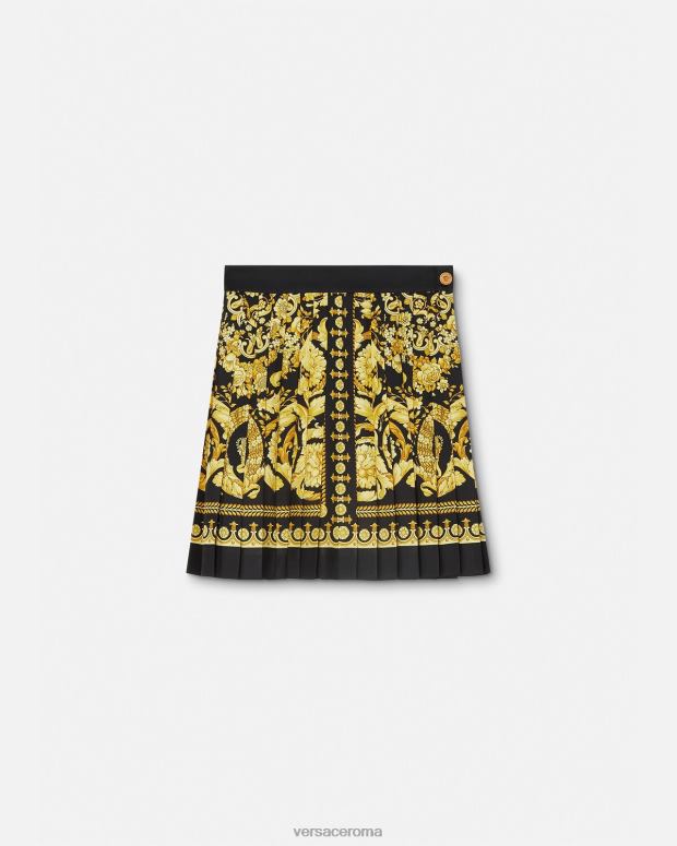 esso Versace donne gonna in seta plissettata barocca stampa JT08Z170 vestiario