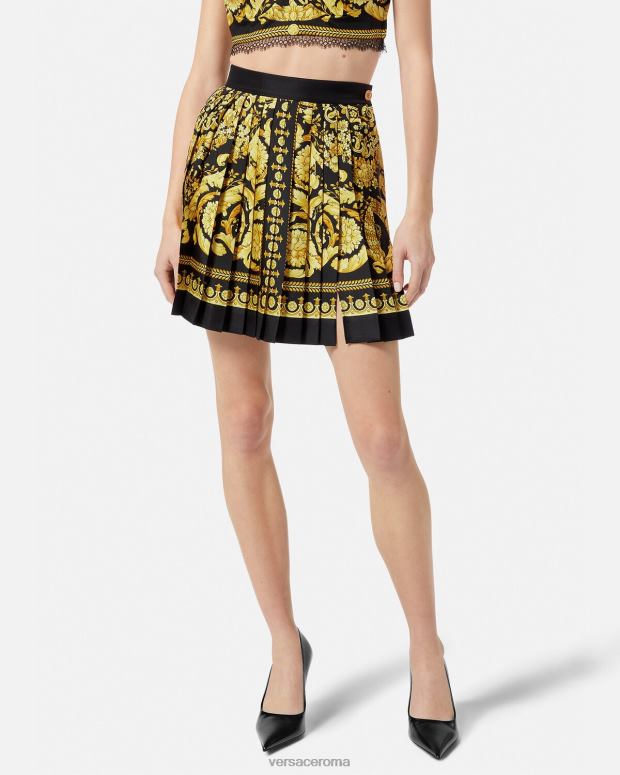 esso Versace donne gonna in seta plissettata barocca stampa JT08Z170 vestiario