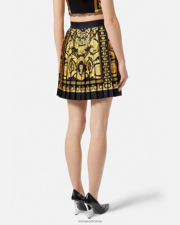esso Versace donne gonna in seta plissettata barocca stampa JT08Z170 vestiario