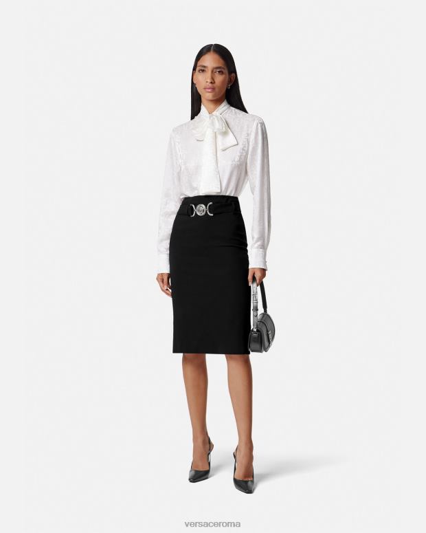 esso Versace donne gonna midi con Medusa '95 nero JT08Z174 vestiario