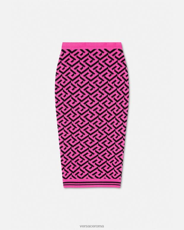 esso Versace donne gonna midi jacquard la greca fucsia JT08Z180 vestiario