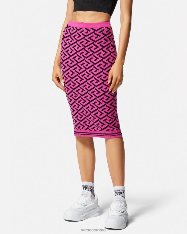 esso Versace donne gonna midi jacquard la greca fucsia JT08Z180 vestiario