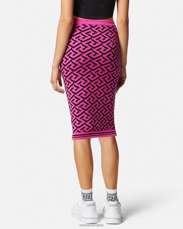 esso Versace donne gonna midi jacquard la greca fucsia JT08Z180 vestiario