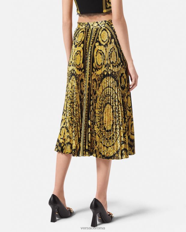 esso Versace donne gonna midi plissettata barocca stampa JT08Z171 vestiario