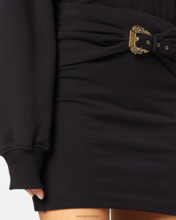 esso Versace donne minigonna con fibbia barocca nero JT08Z2156 vestiario