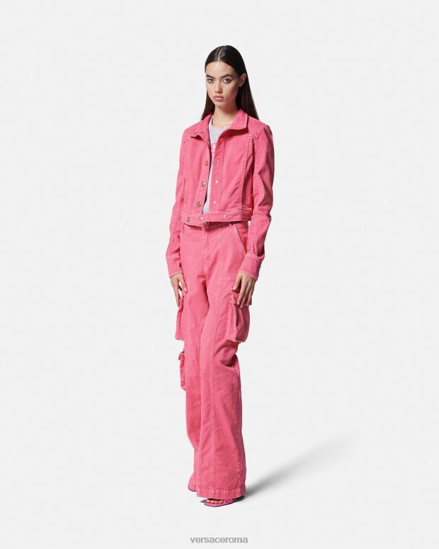 esso Versace donne jeans cargo a gamba dritta fucsia JT08Z2243 vestiario
