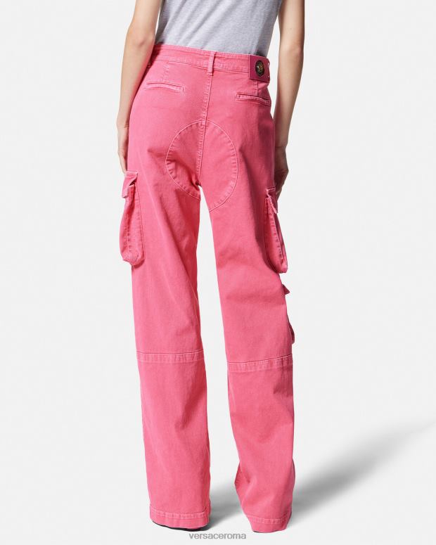 esso Versace donne jeans cargo a gamba dritta fucsia JT08Z2243 vestiario
