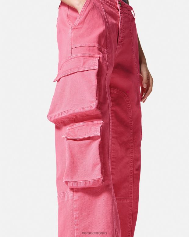 esso Versace donne jeans cargo a gamba dritta fucsia JT08Z2243 vestiario