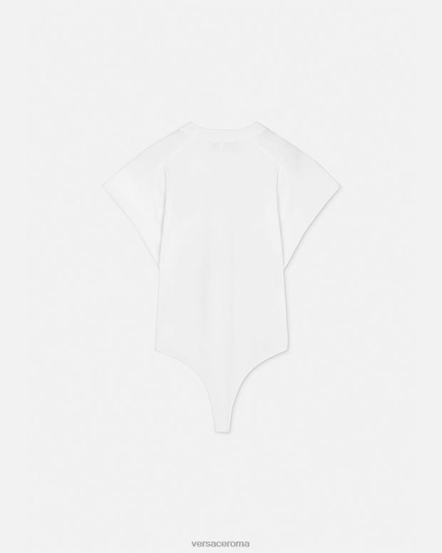 esso Versace donne maglietta body con logo bianco JT08Z2162 vestiario