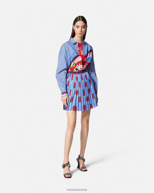 esso Versace donne maglietta con logo di rose arancia JT08Z2168 vestiario