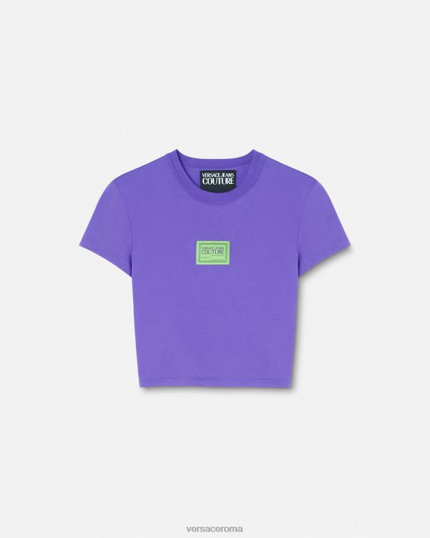 esso Versace donne maglietta corta con numero di pezzo Viola JT08Z2227 vestiario