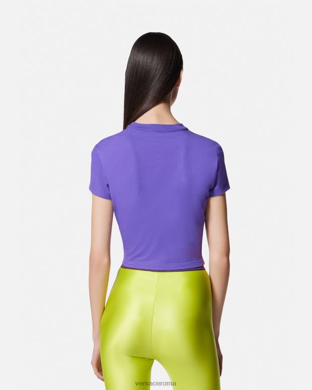esso Versace donne maglietta corta con numero di pezzo Viola JT08Z2227 vestiario