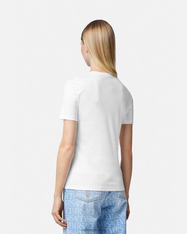 esso Versace donne maglietta la medusa di cristallo oro bianco JT08Z133 vestiario